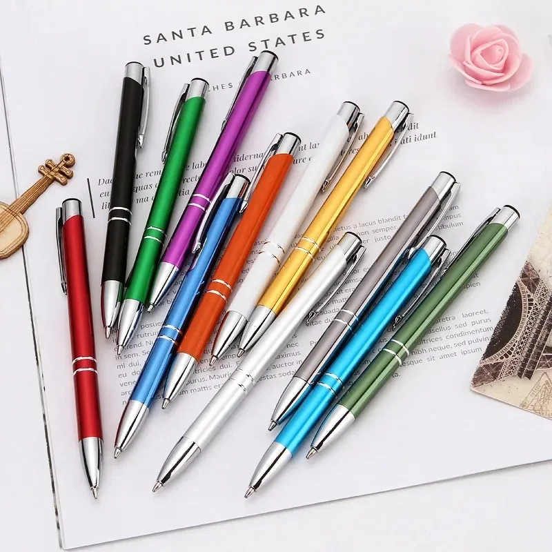 20-200pcs Wholesale Metal Pen Personalized with Your Company Logo PenAdvertising Pen Free Logo Printing Free Design Service