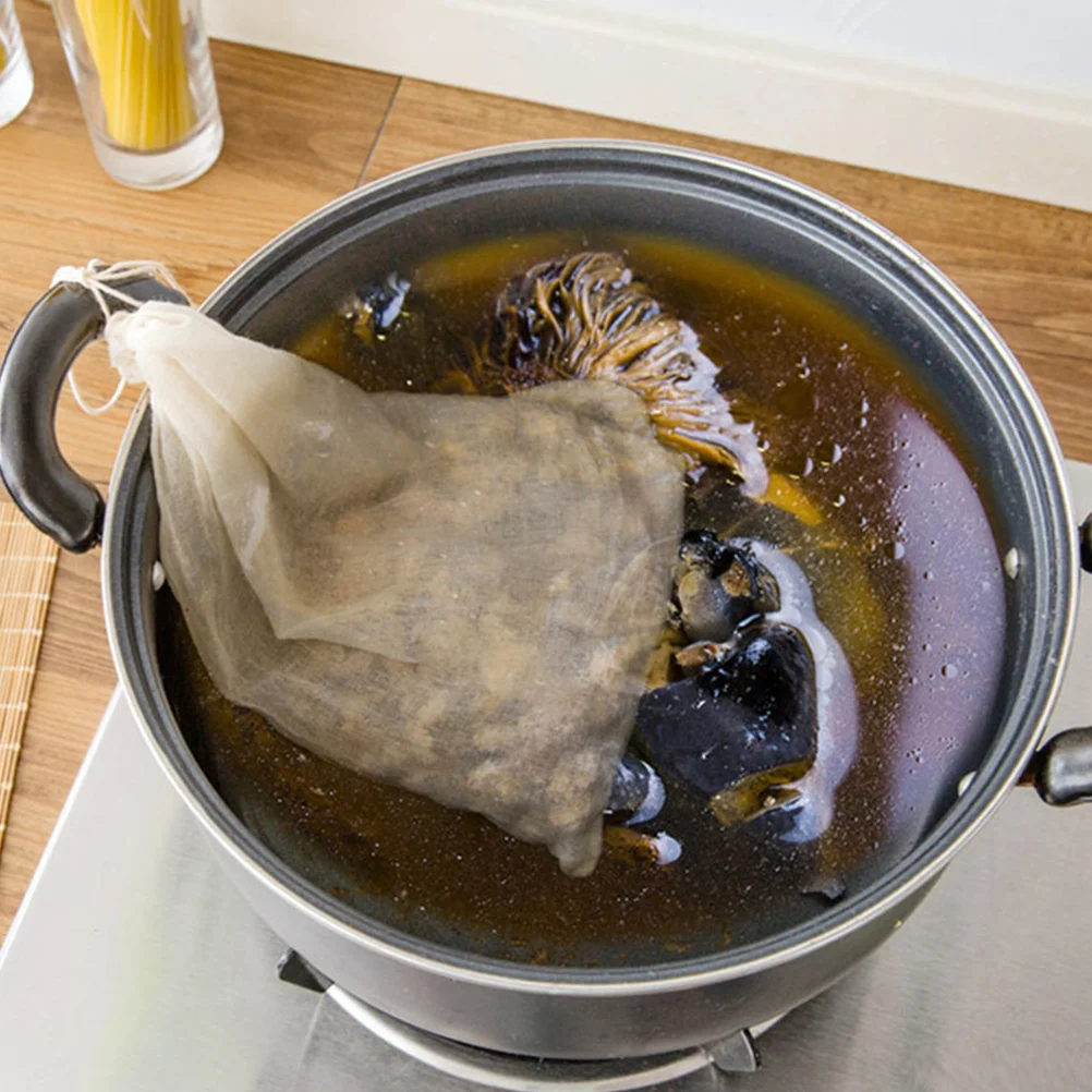 

55Pcs Cotton Cooking Drawstring Bags Reusable Herb Strainer Tea Filter Loose Spice Soup Brew Storage Soup Bag Bag