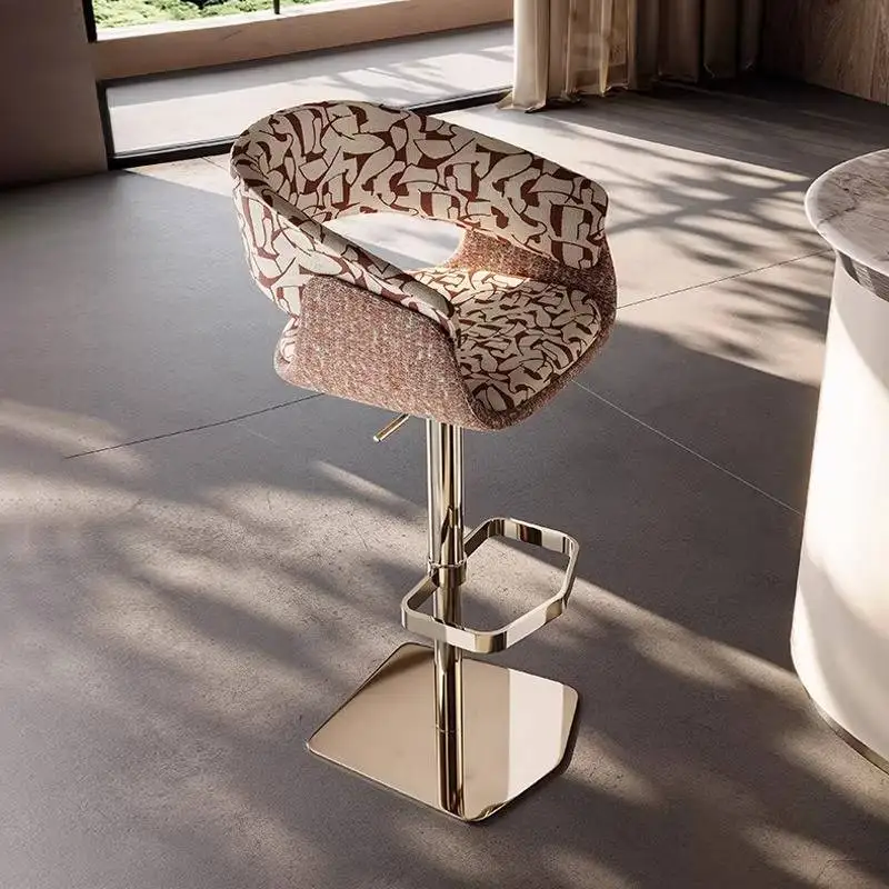 

Italian Luxury Bar Chair Metal Adjustable Design Swivel Bar Chair Restaurants Cafes Outdoor Banco Para Barra Cocina Furniture