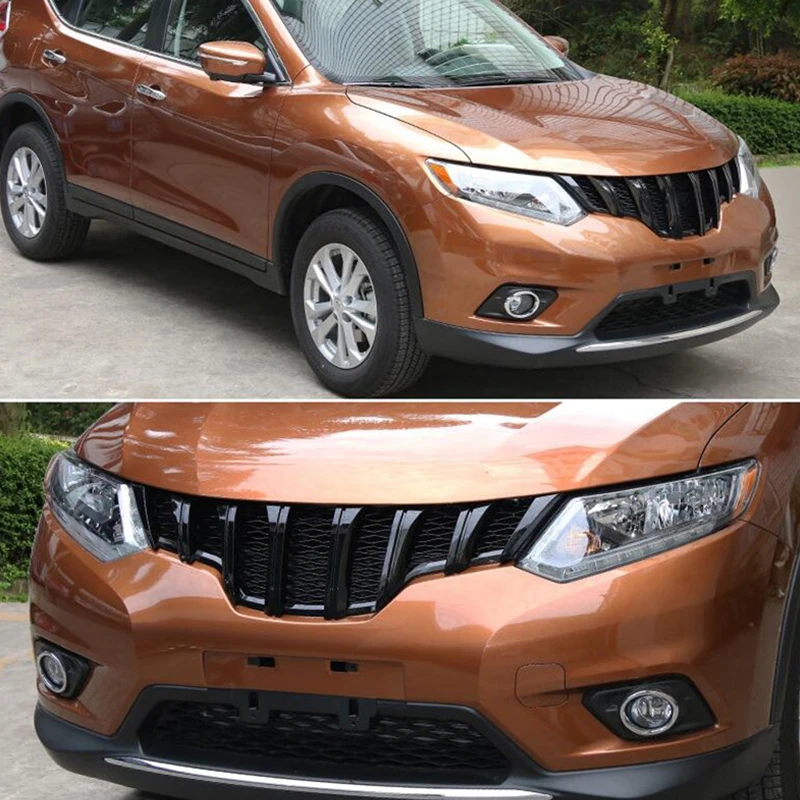 CEYUSOT FOR Nissan X-Trail Car Grille Decoration ABS Material Front Bumper Grills Spoiler Separator Accessories Refit 2014-2016