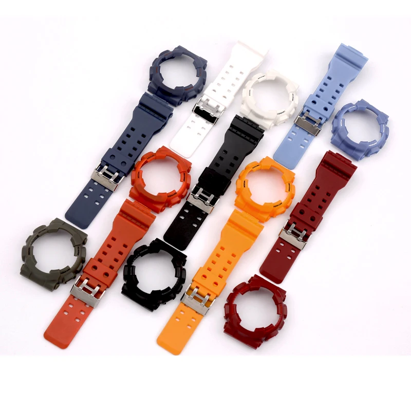 Strap Accessories Resin strap watch case for GA GD GLS GAX-110 100 120 140 unisex Outdoor sports strap Waterproof 16mm