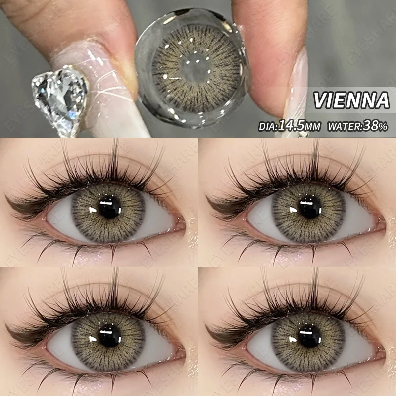 EYESHARE 1 Pair New Fashion Blue Color Contact Lenses for Eyes Natural Brown Eyes Contacts Lenses Yearly Gray Colorful Eyes Lens