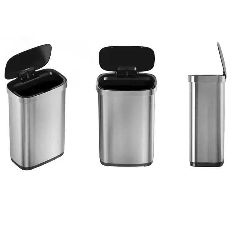 

50L Induction Automatic Touchless Smart Infrared Sensor Waste Bin Kitchen Stainless Steel Garbage Bin Smart Trash Can