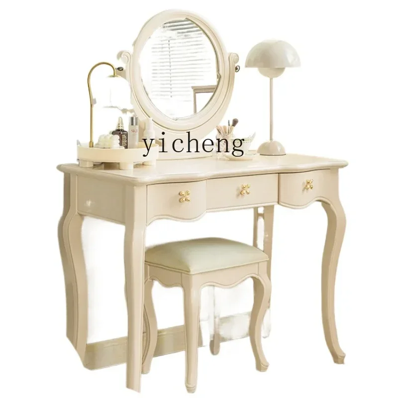 French cream style dressing table, bedroom dressing table, small apartment simple makeup table integrated