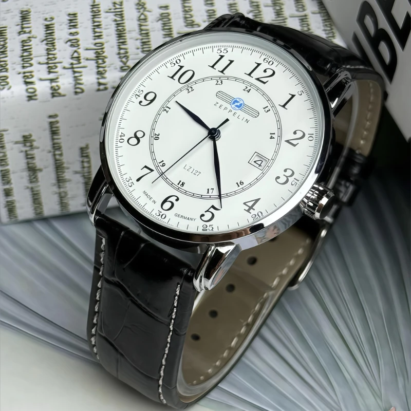 New Fashionable Simple 3-Pin Zeppelin Watch Luxury Automatic Date Men's Watch Classic Retro Business Leisure Quartz Watch