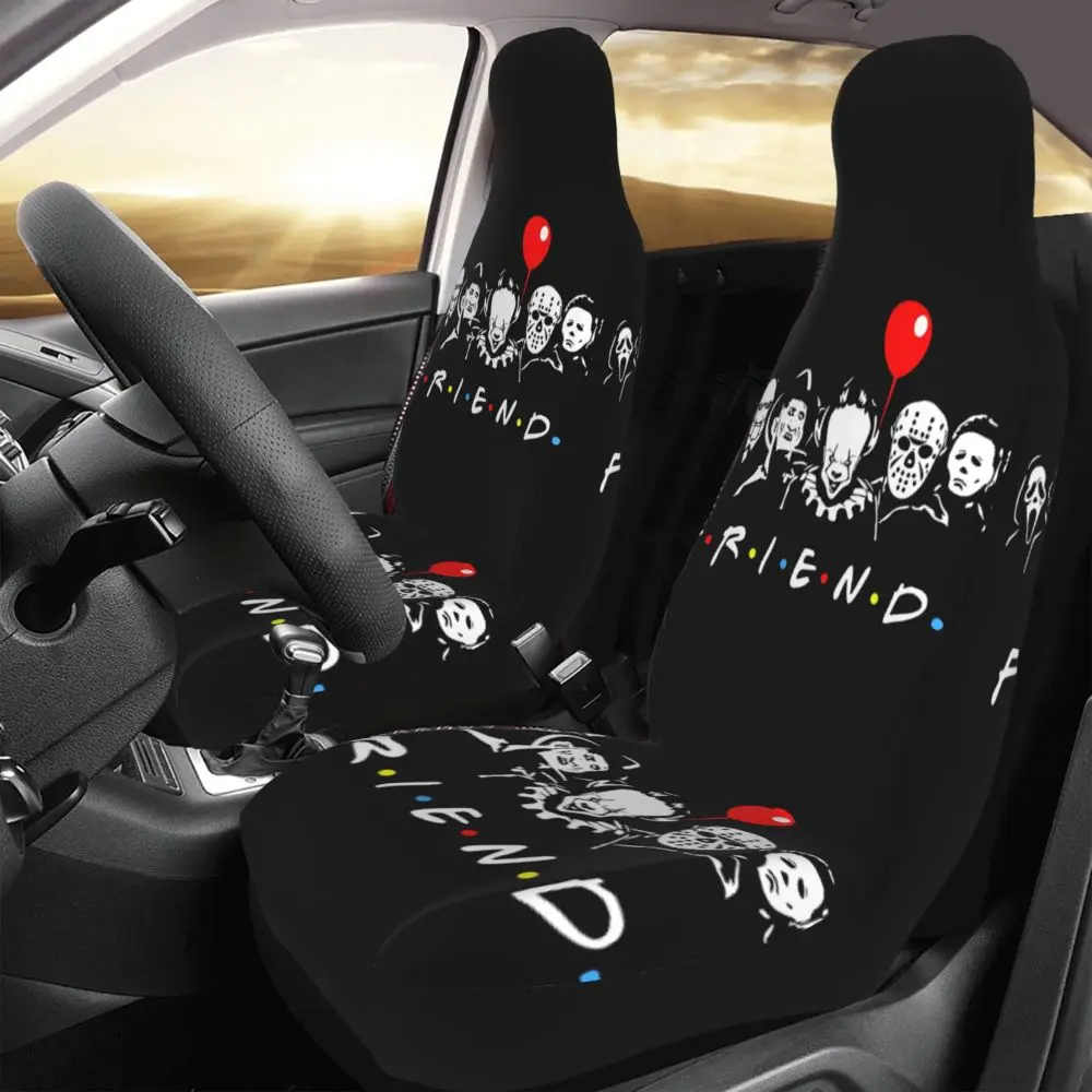 Horror Movie Friends Car Seat Cover Seat Cover, Anti Fouling and Convenient Protective Cover Unique Style 2PCS Universal Type