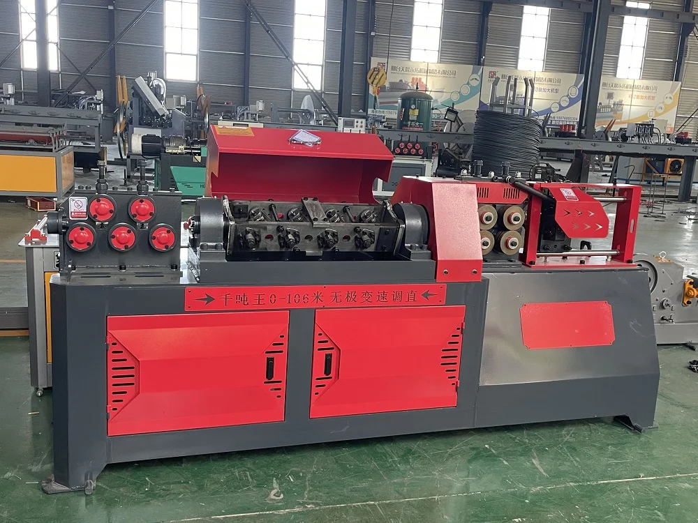 High Speed 4-14mm Rebar Coils Metal Straightener Cutter for Construction Steel bar Wire Straightening and Cutting Machine