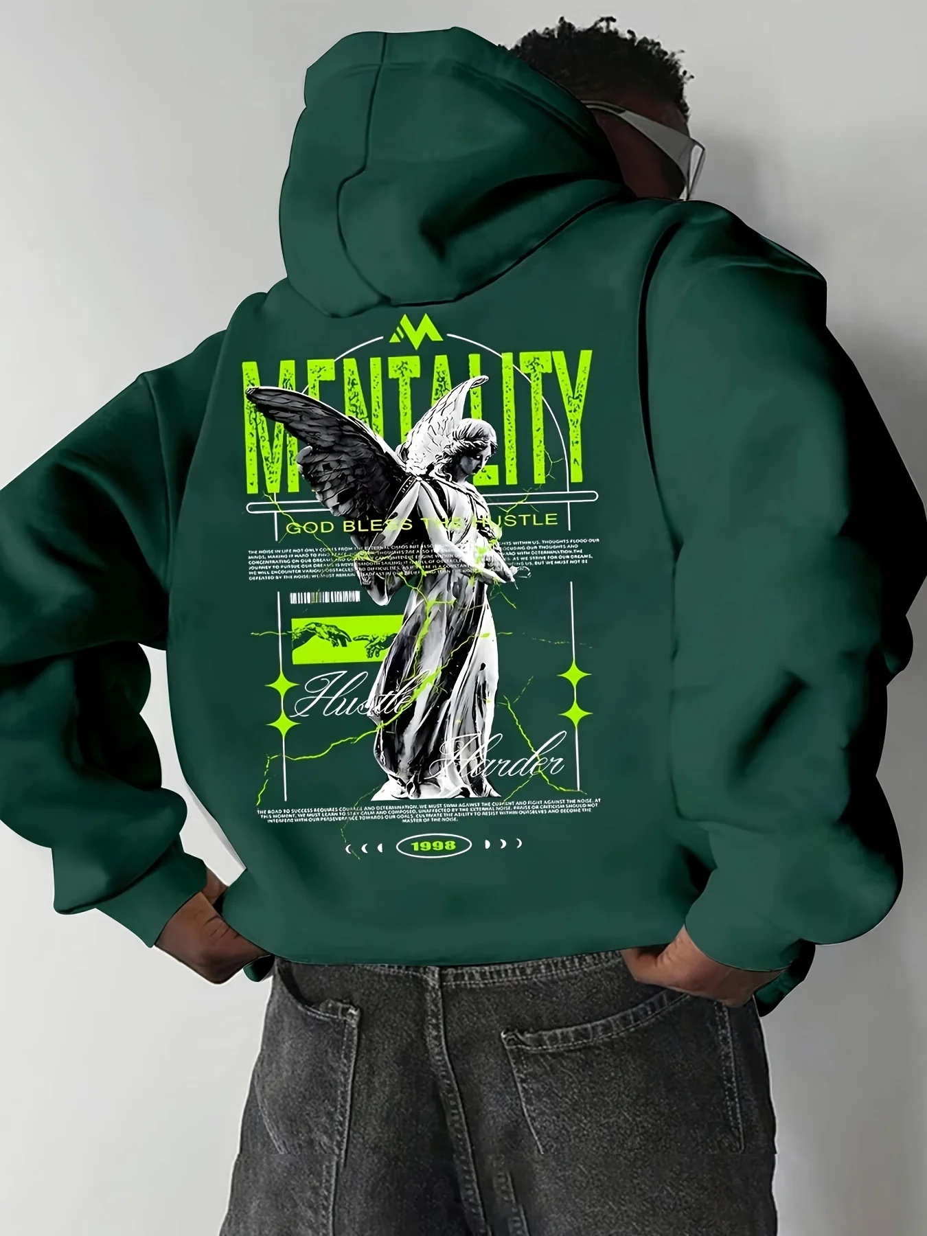 

2025 New Men's Autumn Angel Printed Soft and Comfortable Hoodie Outdoor Urban Street Style Clothing