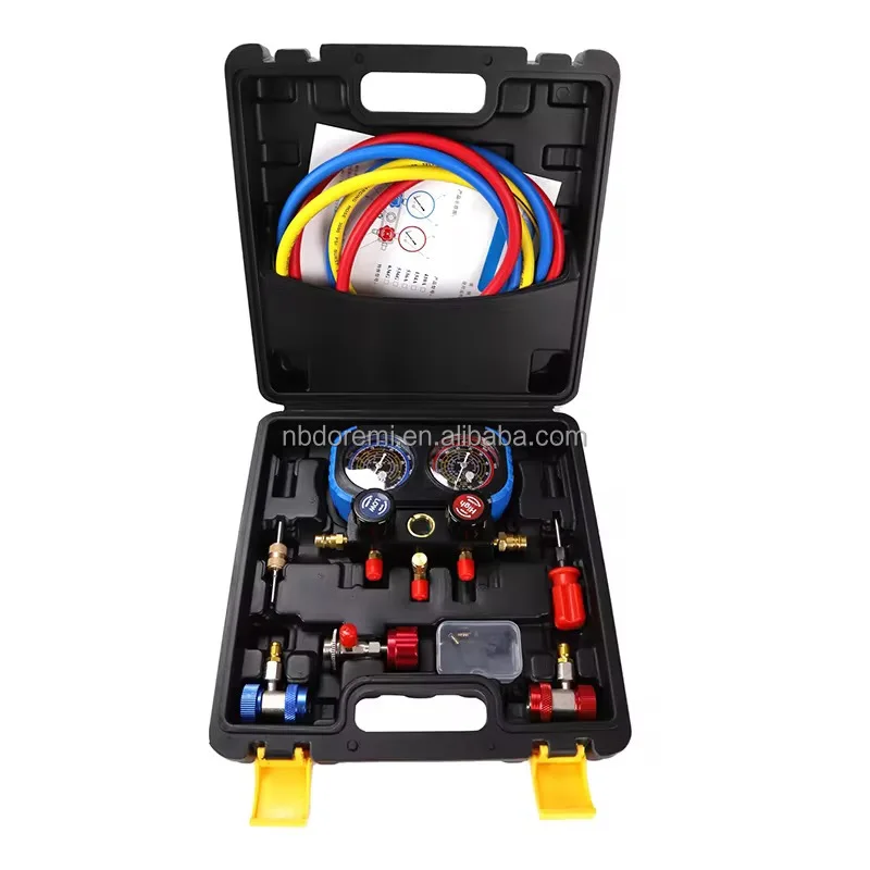 

Dual Gauges Air-Conditioner Refrigerant Refilling Set Copper Pressure Adjustable Tester Equipment