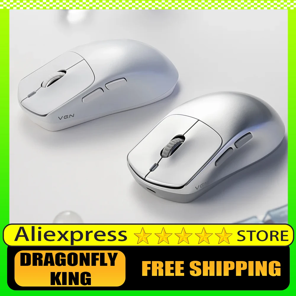 

Беспроводная мышь VGN Dragonfly King из магниевого сплава, легкая игровая мышь, двойная легкая эргономичная беспроводная мышь 8K PAW3950