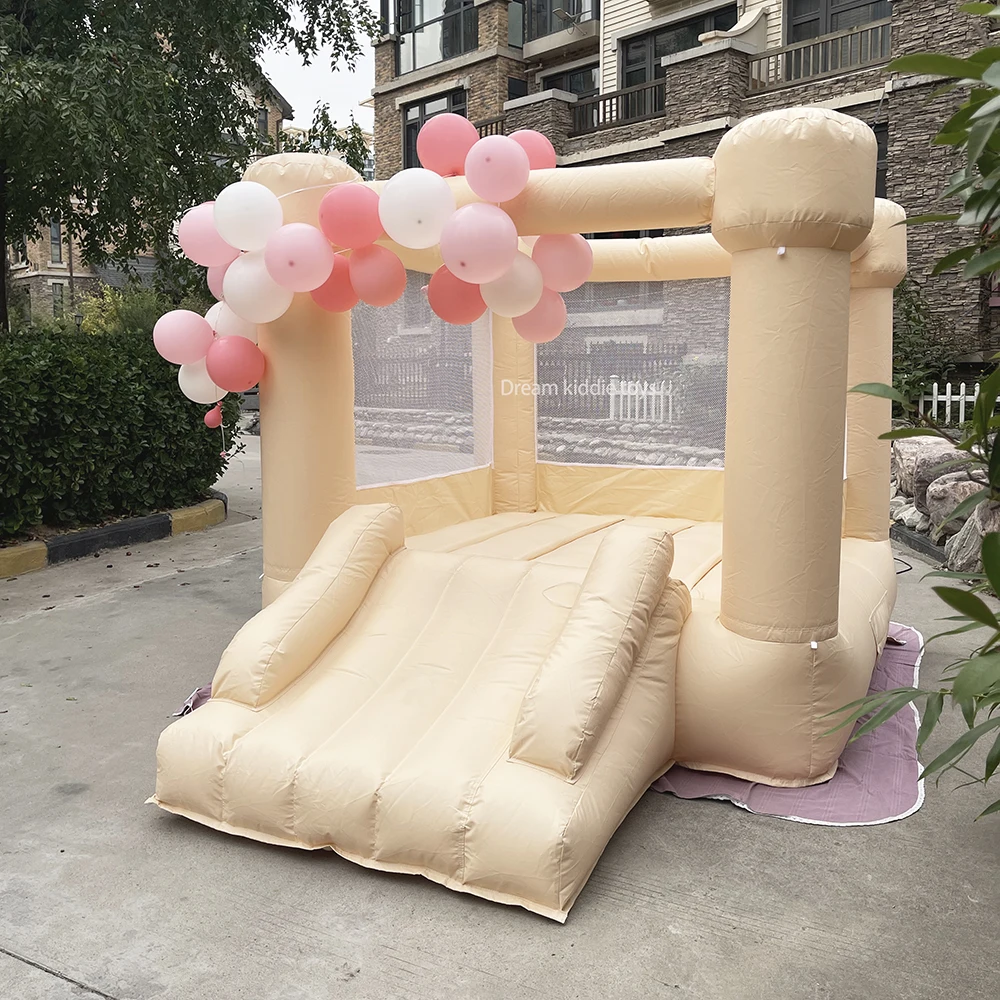 Tobogán inflable Beige para niños, casa de rebote, castillo, saltador