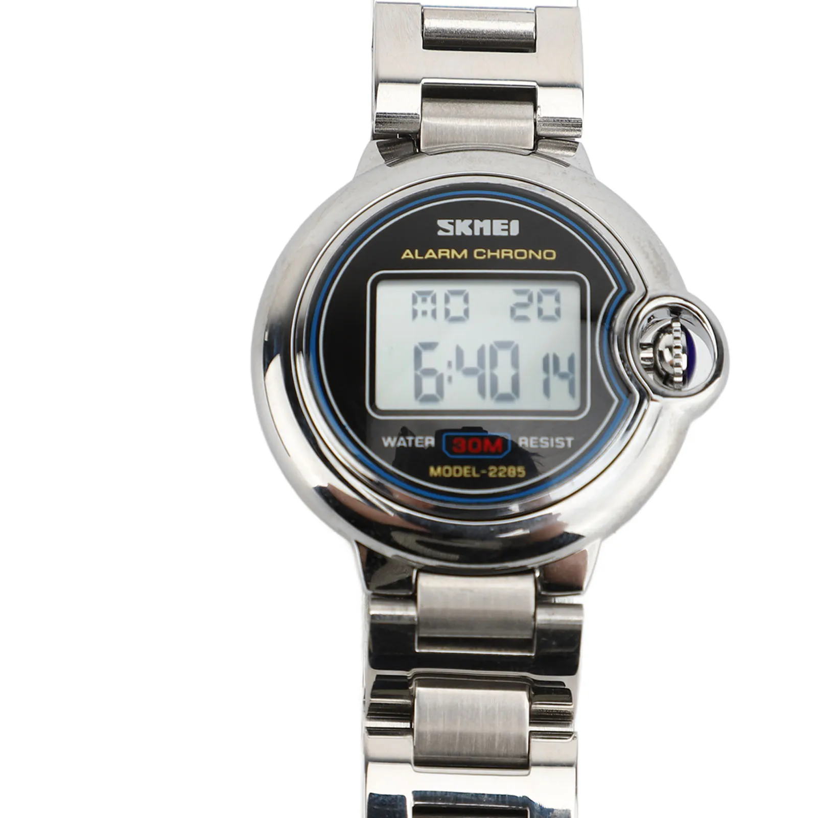 Women Electronic Watch Water Resistant Outdoor Sports Watch Multifunctional Stainless Steel Wrist Watch for Women