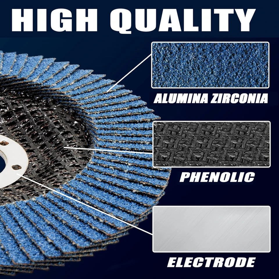20x Fächerscheiben 115 Mm – Aluminiumoxid, Körnungen 40/60/80/120, Für Metall & Holz, Typ 27