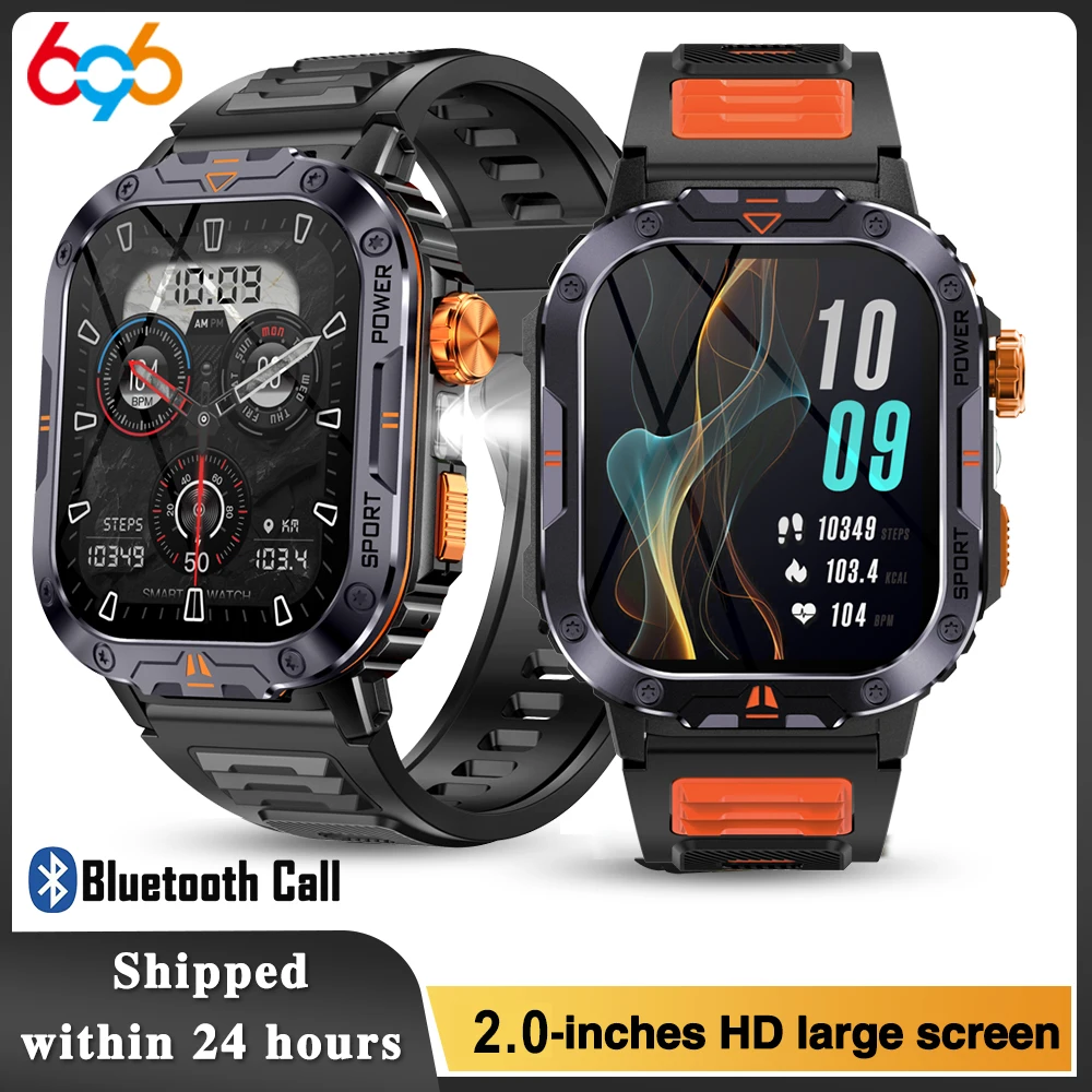 4Gb Local Music Recording Smartwatch Men Women Waterproof  Smart Watch Flashlight Outdoors Sports Blue Tooth Call Health Monitor