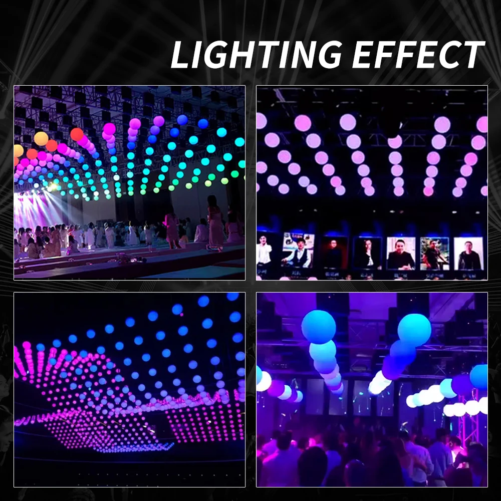 LED CNC Lifting Ball para Iluminação de Palco, 3D Wave Effect Light, Lâmpada Cinética Colorida, DMX512, DJ Disco, Festa de Casamento, Boate, RGB