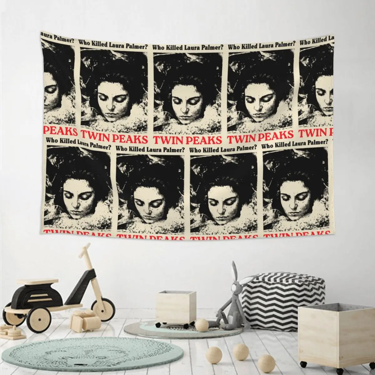 Twin Peaks Movie Who Killed Laura Palmer Tapestry Funny Wall Hanging Aesthetic Home Decor Tapestries for Living Room Bedroom