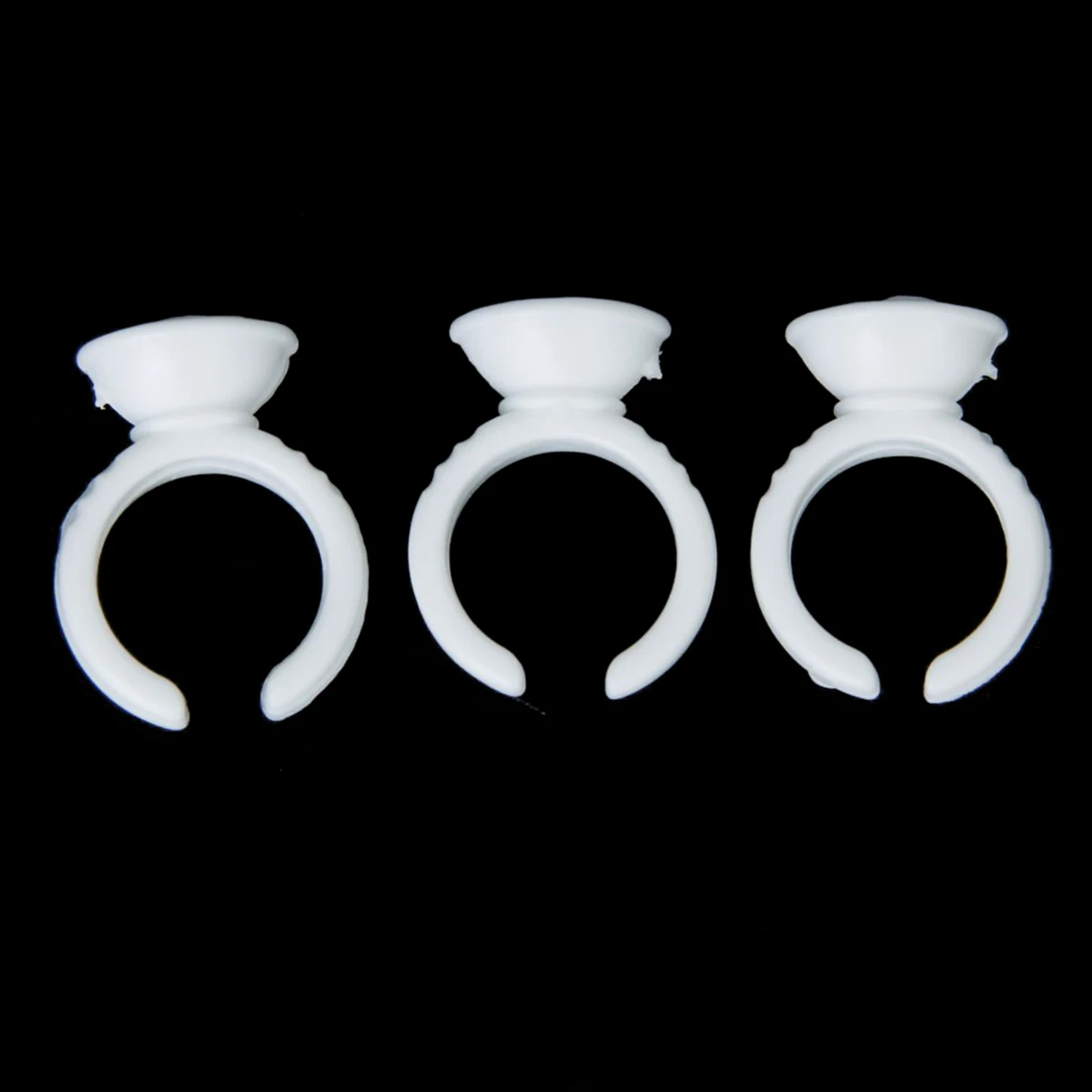 100 قطعة من حاملات حلقة الغراء البلاستيكية للاستعمال مرة واحدة أكواب برايمر لتمديد الرموش سهلة الاستخدام والتنظيف السريع #1