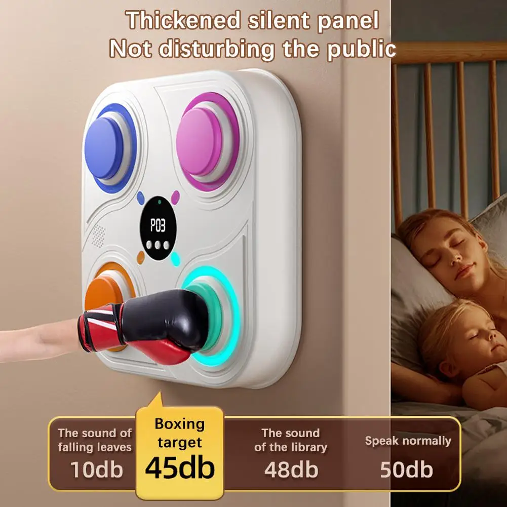 Bluetooth Compatible Children\'s Sports Music Boxing Machine Smart Music Boxing Machine Wall Mounted Children\'s Boxing Game