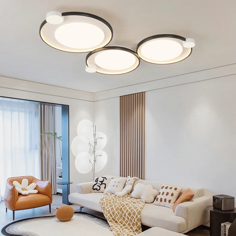 New Modern LED Ceiling Chandelier Living Room Study Bedroom Hall Lighting Fixture Circular Combination Creative Home Decor Lamp