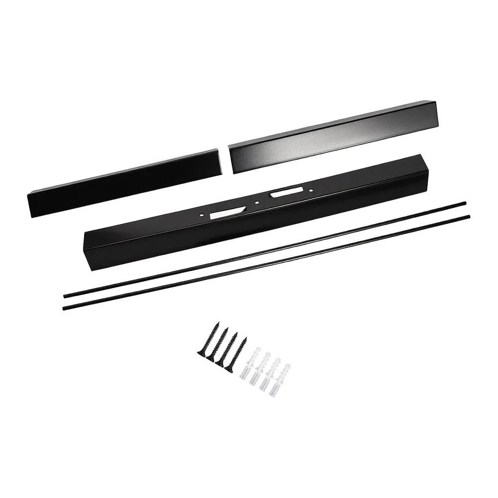 Carbon Steel Adjustable Fireplace Curtain Rod Set For For for Fireplace Decor with Brackets Hood Center Carbon