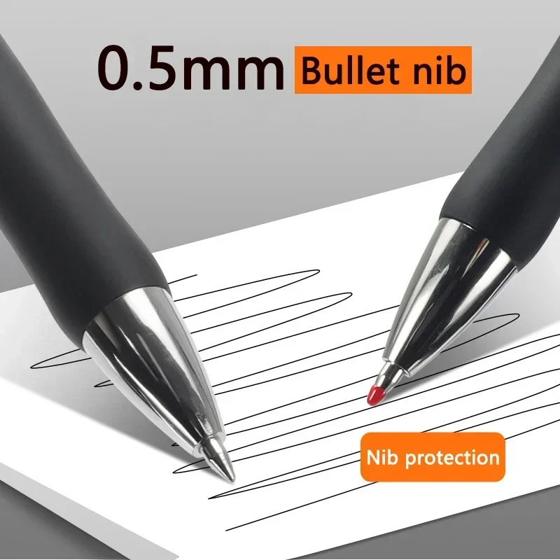 Juego de bolígrafos de Gel con punta de bala de 0,5mm, accesorios de oficina de línea fina para escribir, papelería coreana, suministros de