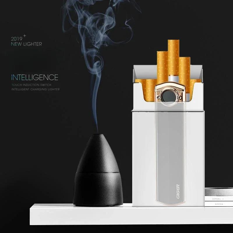 USB Flameless Lighter Rechargeable Cigarette Accessories Easy to Carry Windproof Lighter Men\'s Exquisite Gift Gadgets