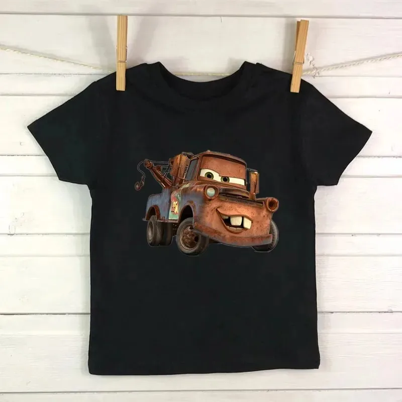 Disney Kids T Shirt Car Pixar Lightning McQueen Cartoon Graphic Baby Girls Clothes Cotton Boys T-Shirts Summer Children T-Shirt