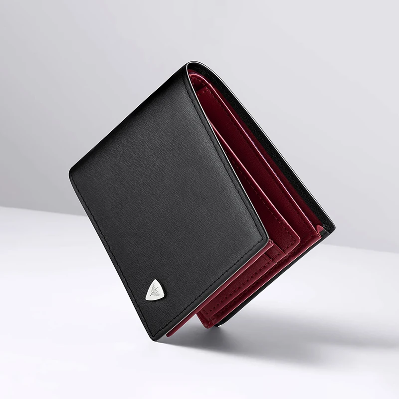 Men's fashionable short wallet, leather personalized card holder, multifunctional card bag