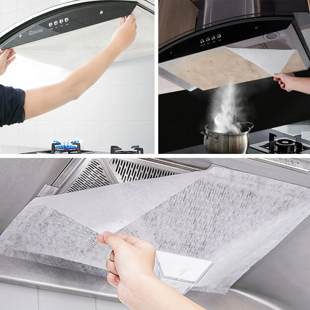 Non-woven Disposable Kitchen Hood Oil Filter Paper Range Hood Grease Anti Oil Cotton Filter Cooker Hood Extractor Fan Filter