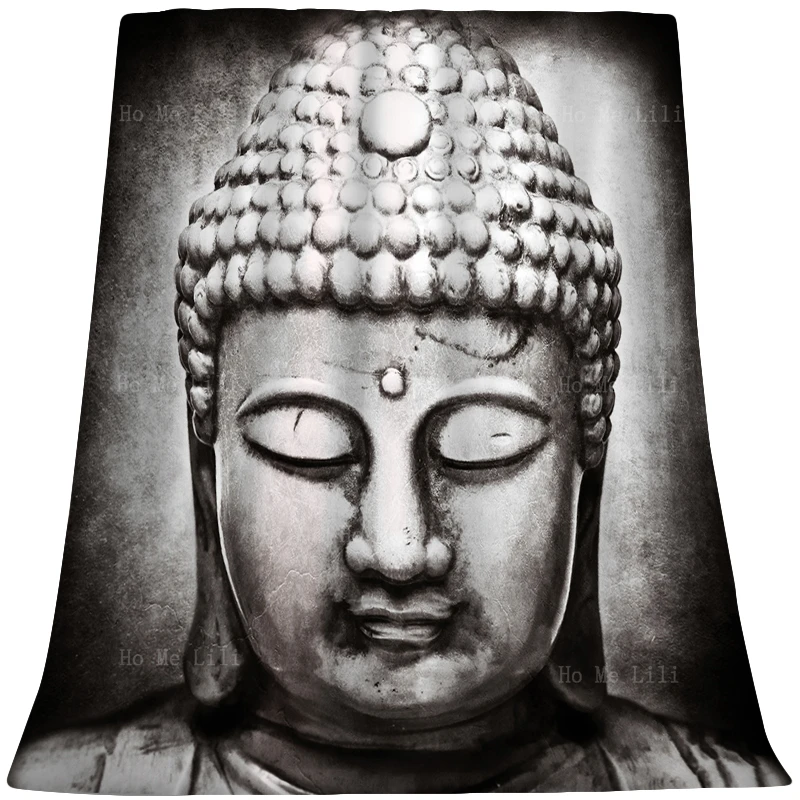 

Reincarnation Stone Buddha Face Buddhism Standbeeld Religious Style Soft Cozy Flannel Blanket