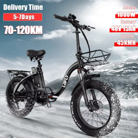 Lafly - R8 20*4.0 Inch Unisex Folding E-bike, 1000w 48v 15ah, Beach, Snow. Electric Bicycle.