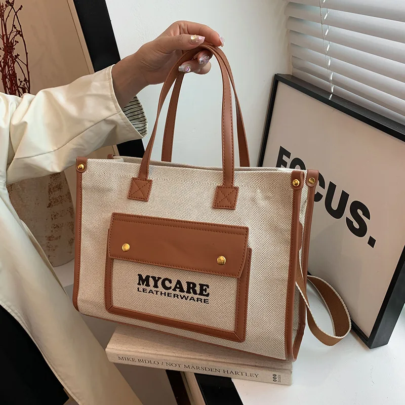 

Холщовая большая сумка в стиле ретро 2025 года, женская сумка через плечо в стиле бохо, большая сумка через плечо для винтажных поездок и городского шика