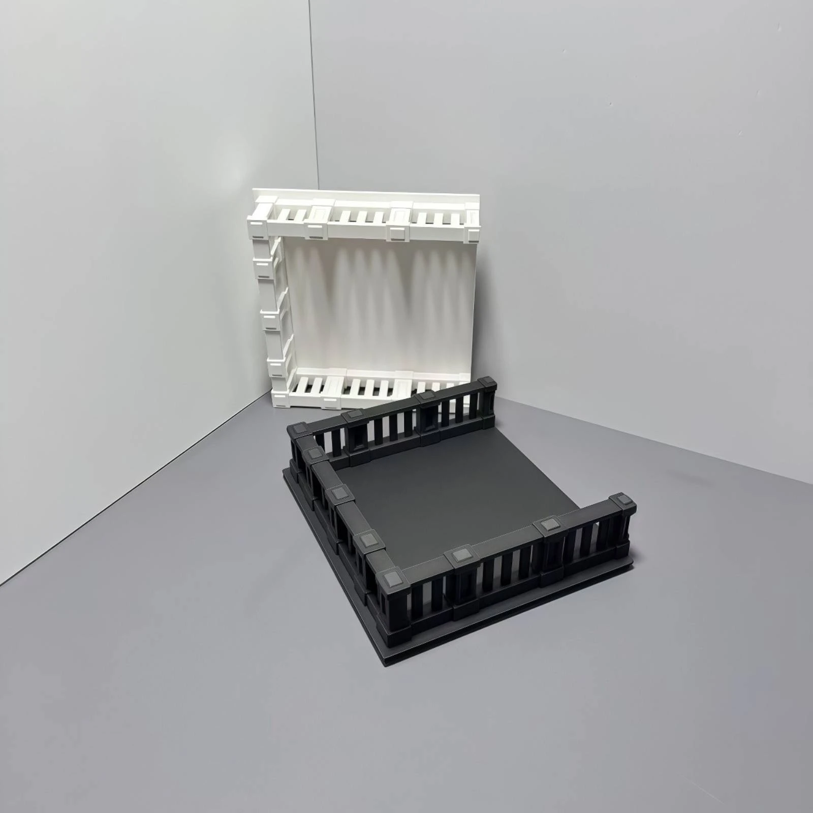 Dollhouse Base with Railing Detailed Diorama Platform with Fence Dolls House Accessory Realistic Railings Versatile