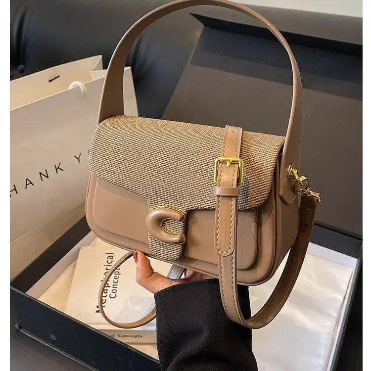 

2025 New Women's Color Block Minimalist Shoulder Bag, Adjustable Strap Crossbody Purse, Highly Versatile for Daily Use