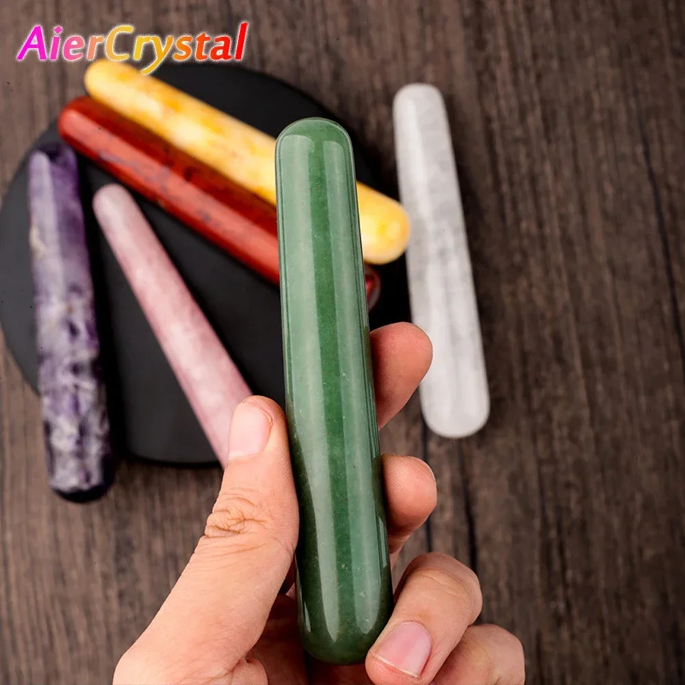 1PC Natural Quartz Crystal Portable Massage Stick for Slimming Massaging and Relaxing Meridians Cylindrical Crystal Yoni Wand