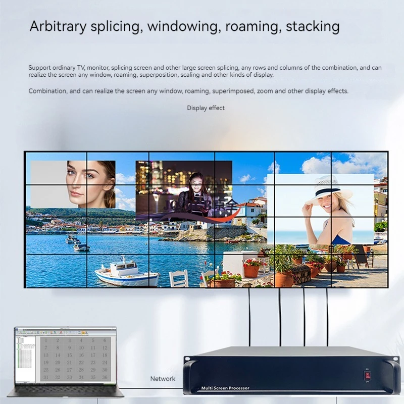Processore di giunzione multi-schermo 4K Giuntatrice per schermo a 4 finestre Controller di giunzione video immagine con commutazione continua