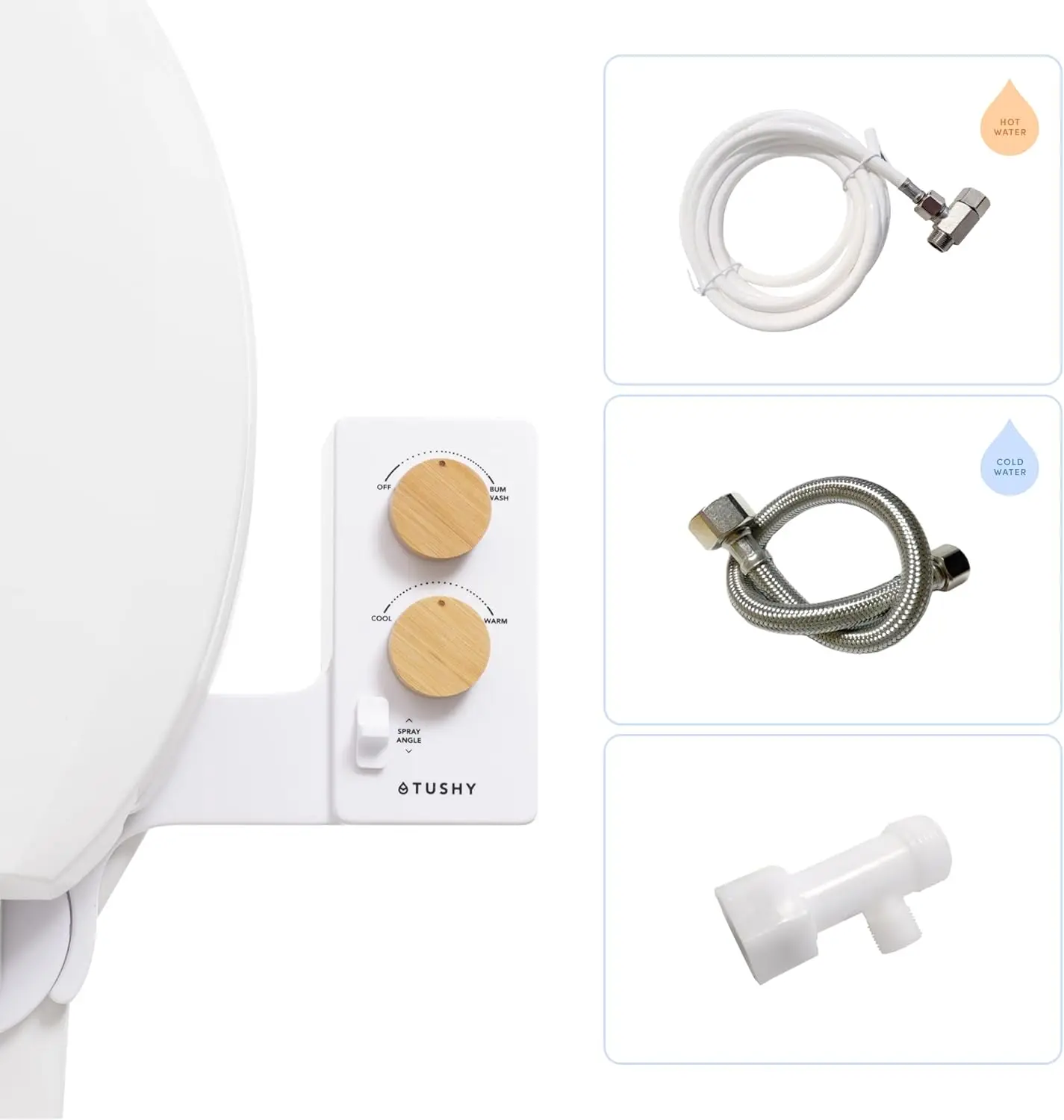 3.0 Spa Bidet Attachment. Cool to Warm Water Temperature Control, Self Cleaning Fresh Water Sprayer, Adjustable Pressure Nozzle