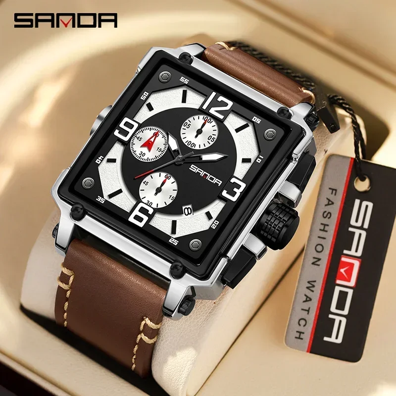 SANDA 5304 2023 New Luxury Casual Style Military Watches Men's Waterproof for Male Clock Sport Quartz Watch Relogio Masculino