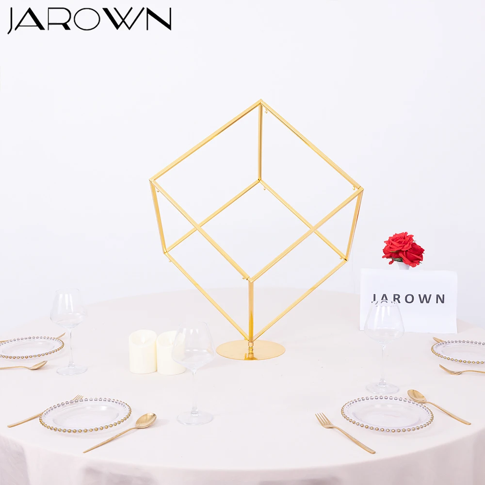 

Centerpieces for Weddings Luxury Shiny Plating Square Stand for Event Main Table Decoration Mariage Backdrop Decor 70cm Props