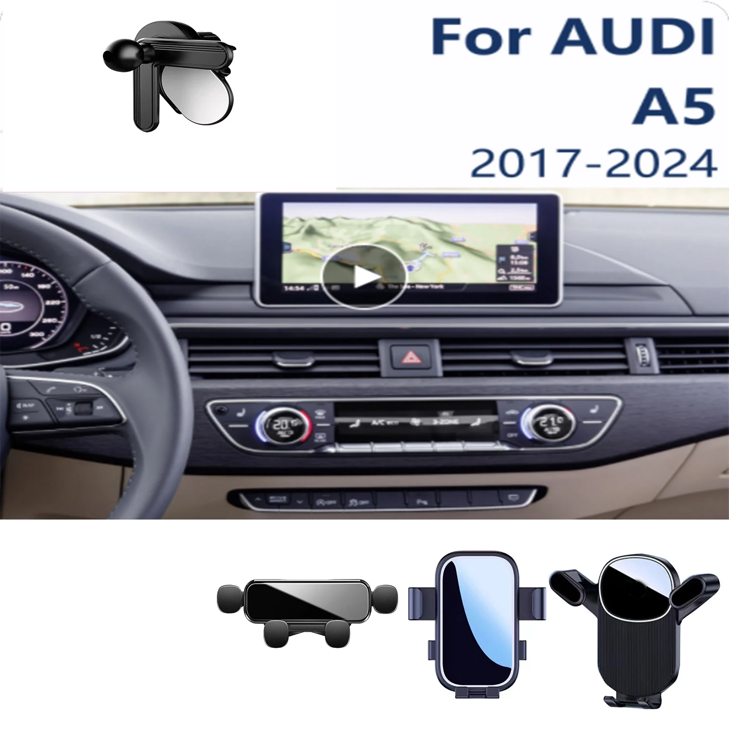 

For Audi A5 2017 2018 2019 2020-2024 Car Phone Holder GPS Stand Stand Rotatable Support Special Fixed Bracket Base Accessories