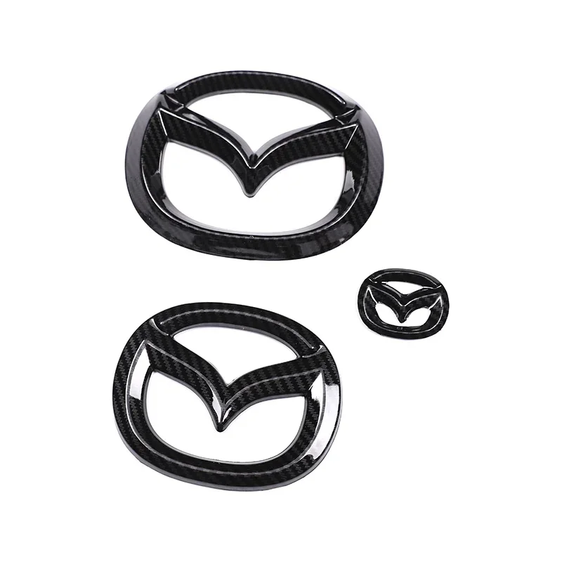 Car Front Grille Cover Emblem Rear Trunk Decal Steering Wheel Badge for Mazda 3 Axela 2020 Modfication Decoration