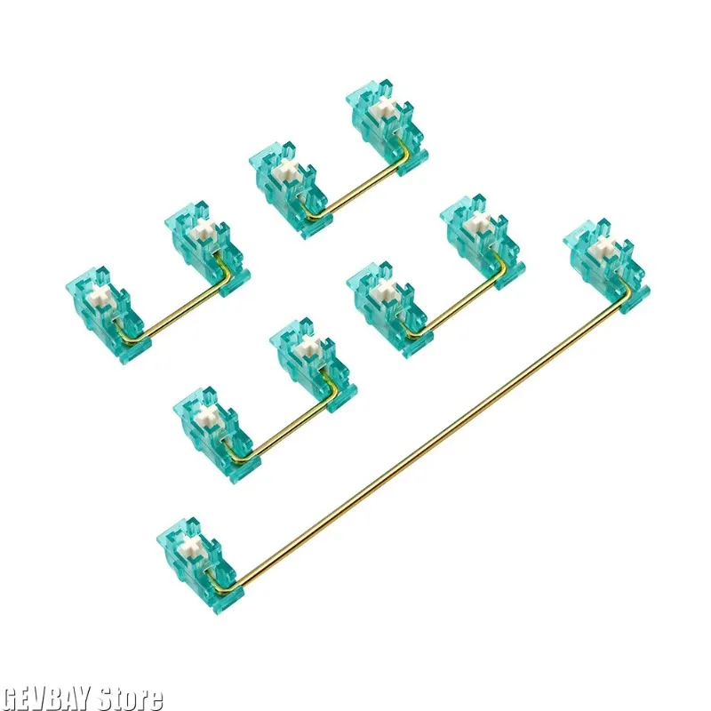 Transparent Screw-in Stabilizers with Blue Stabilizer Wire, 6.25U Keycap Stabs for Mechanical Custom Keyboard Mod
