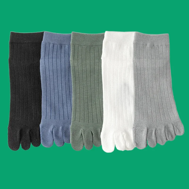 

5/10 Pairs New Summer Men's Five Finger Socks Thin Breathable Cotton Toe Socks With Separate Fingers Low Cut Ankle Sports Socks