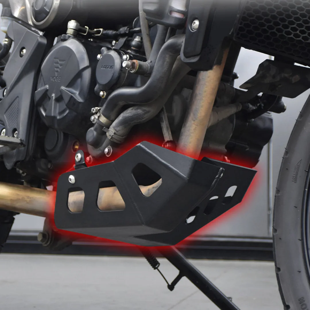 For VOGE 300AC Full Wrap Chassis Protector Ventilated Hollow Design Block Stone Impact Damage Engine Bottom Shell