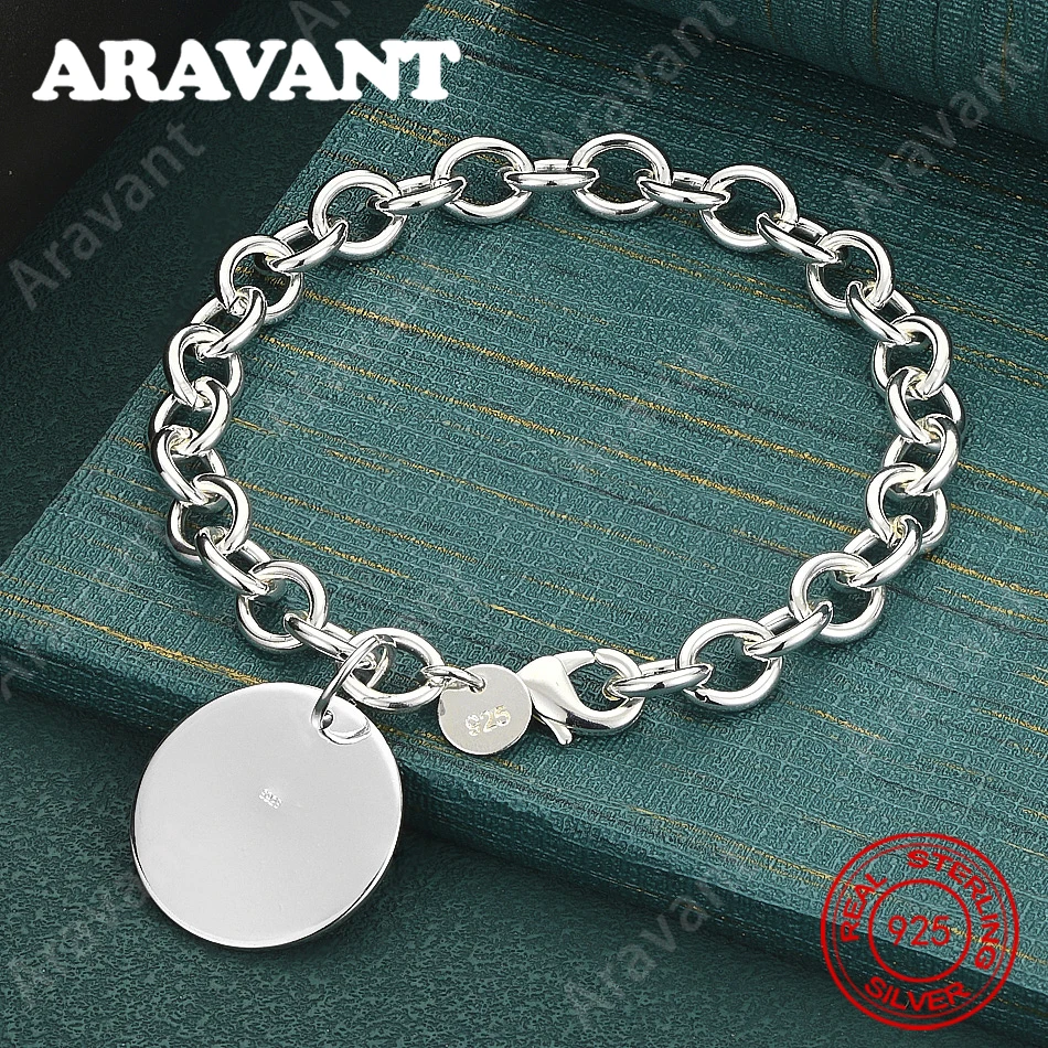 925 Sterling Silver Round Lobster Clasp Bracelet For Women, Commuter Accessories, Christmas Gifts, Jewelry