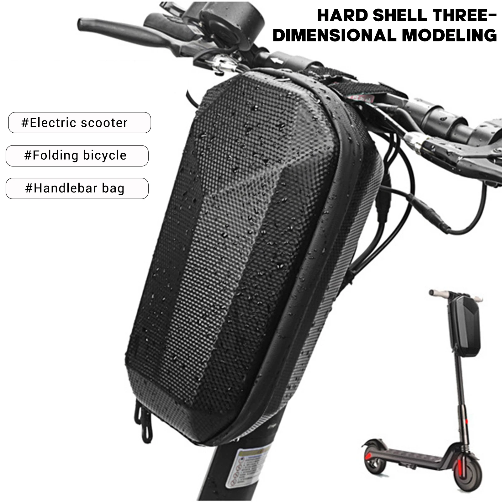 4l eva casca dura-bolsa de guiador de bicicleta à prova d'água preto durável armazenamento de ciclismo para acessórios de bicicleta elétrica