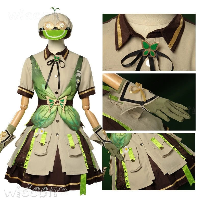 女性のためのインフィニティニッキコスプレ衣装,森の羽ばたきグリーンスーツ,ロリータスカート,レトロなドレスセット,女の子のための衣装,ハロウィーンゲーム