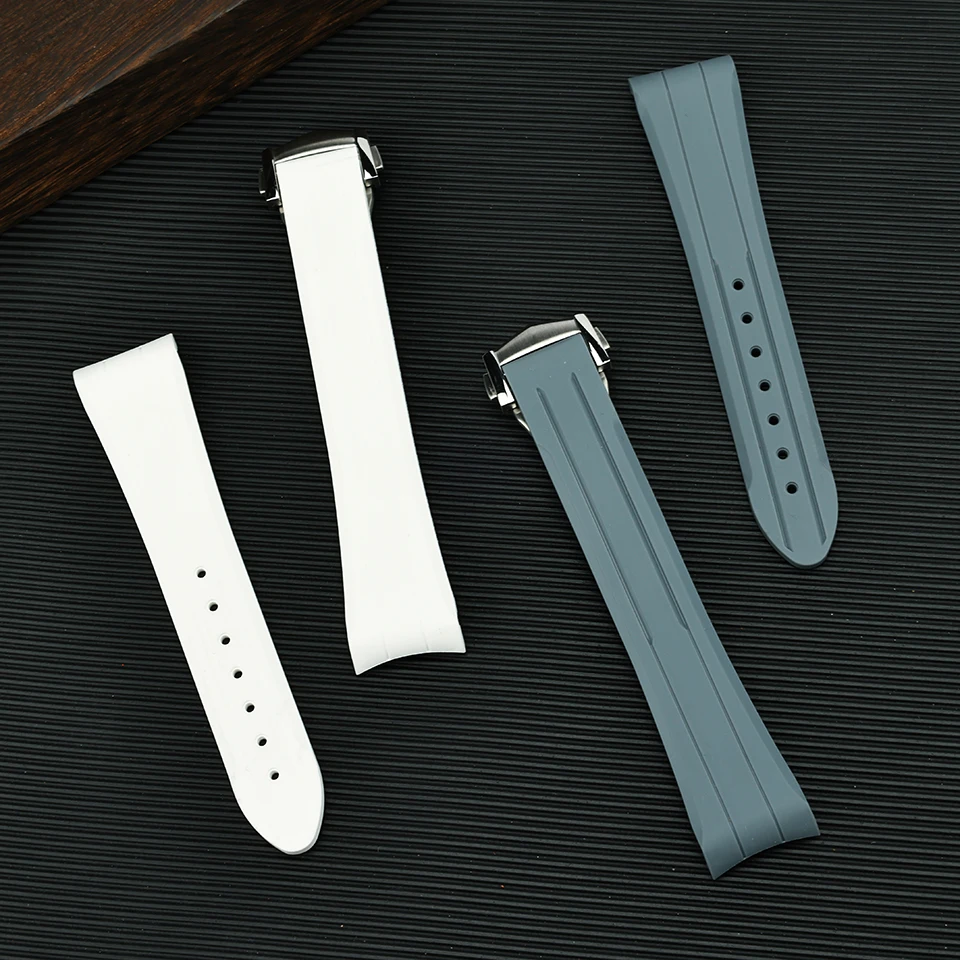 20MM Watchband for Omega Swatch Moonswatch Wristband Liquid Silicone Watch Strap For Speedmaster Watch Bands