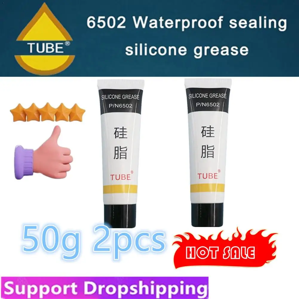 2pcs 50g Silicone Grease O Lubricant Waterproof Sealing Glue For Aquarium Filter Tank Carbon Valve Equipment Maintenance