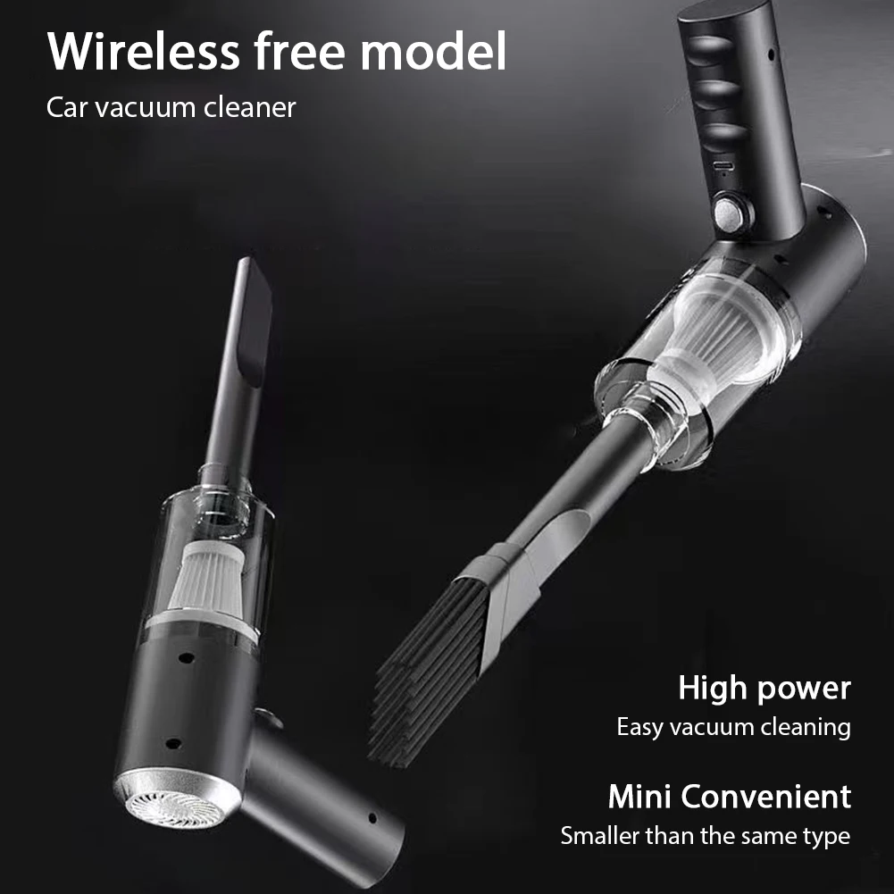 Mini Wireless Car Vacuum Cleaner Super Strong Suction 6000Pa Portable Handheld Gun Style Vacumm Cleaner Interior Home Cleaning